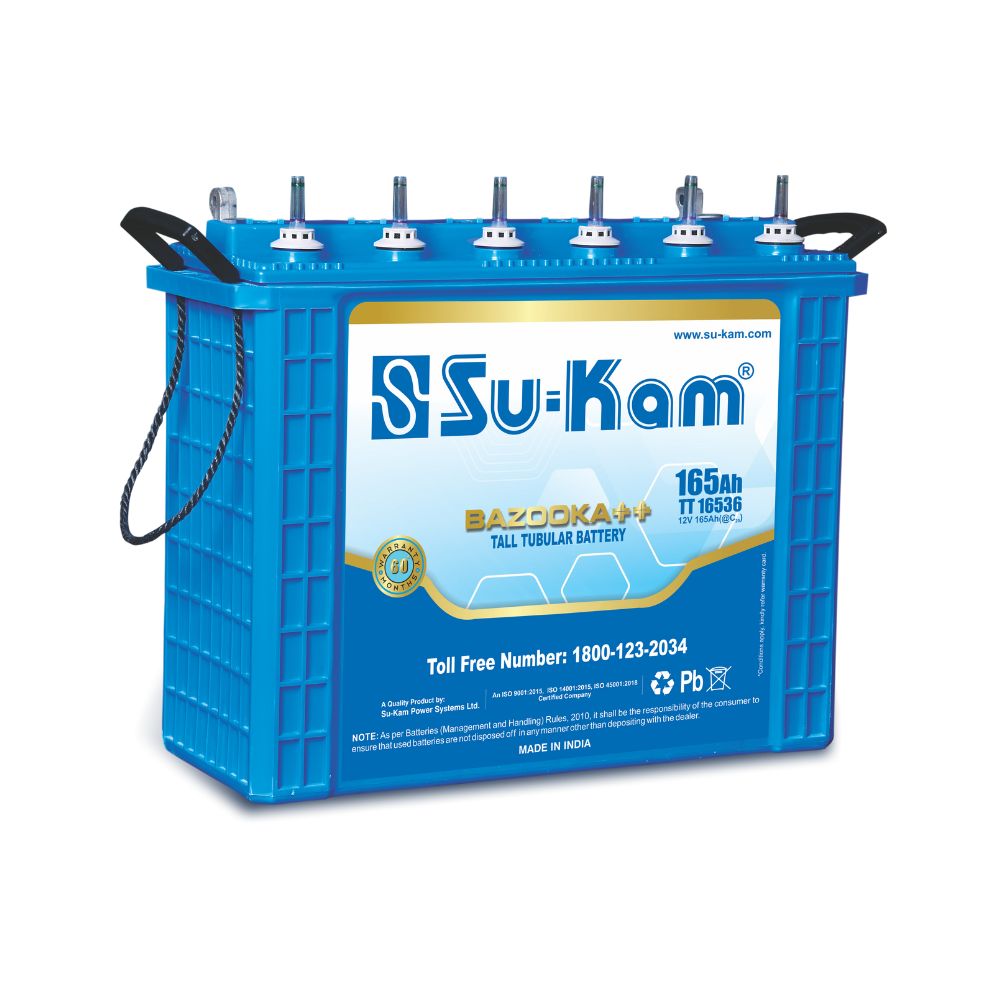Su-Kam 60 Months Warranty Tubular Inverter Battery  (165 Ah, TT16536 Bazooka+)