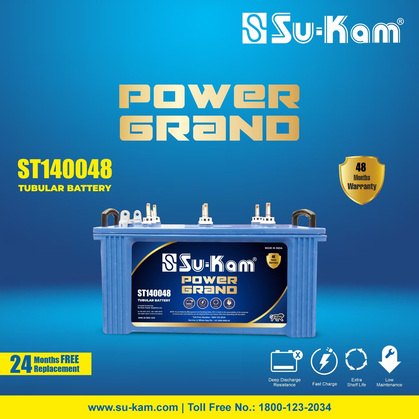 SUKAM Tubular Battery JT 140048