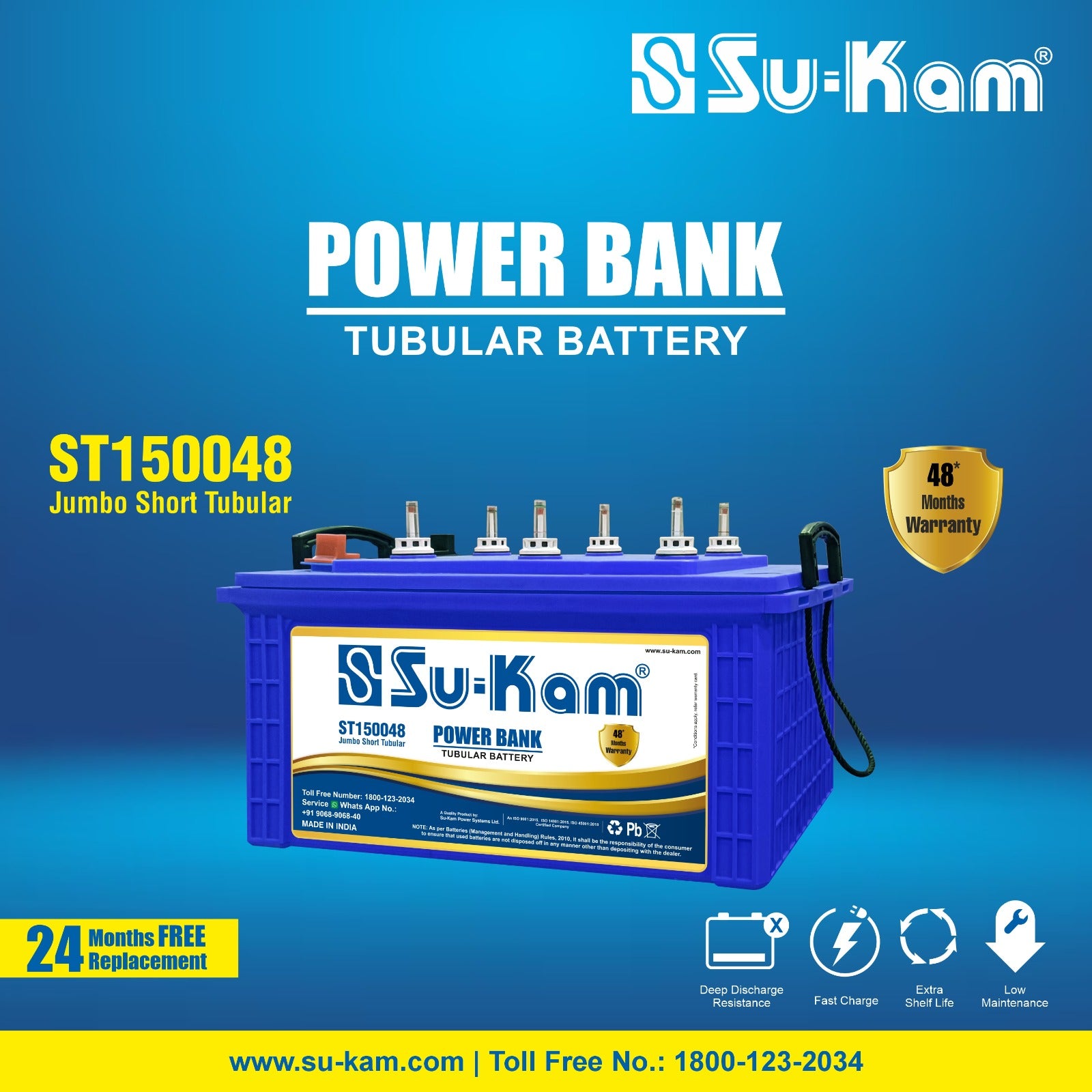 SUKAM Tubular Battery JT 150048